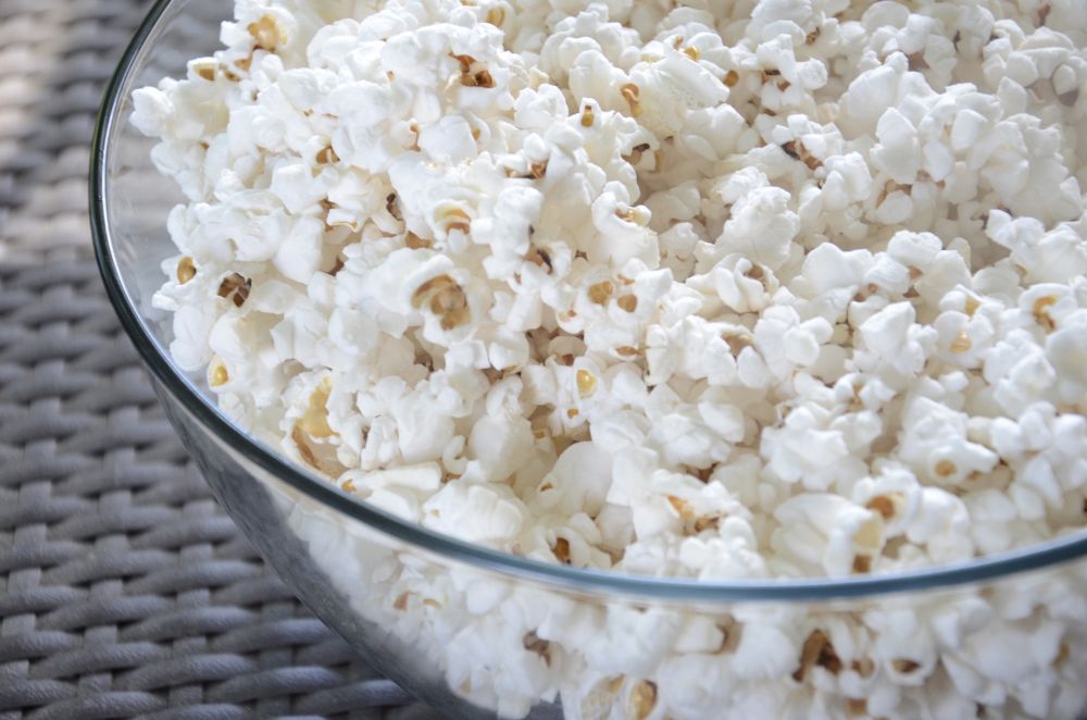 Gezonde snack: popcorn.